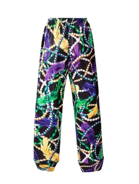 Mardi Gras Boho Style Printed Pants